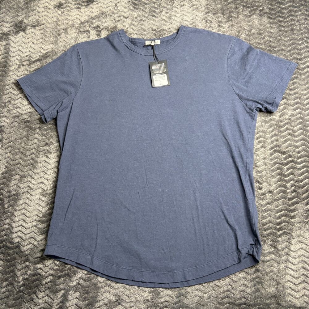 Buck Mason Midnight Slub Curved Hem Tee Mens Size M Navy NWT